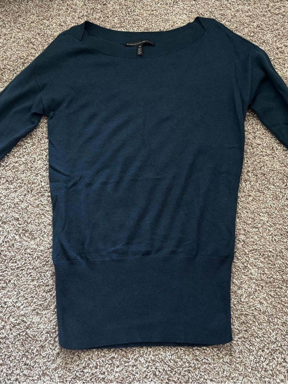 White House Black Market Navy Boatneck Sweater